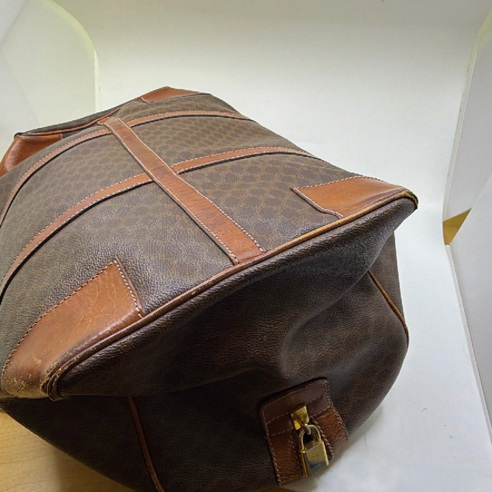 Celine Boston Bag Brown Macadam Canvas Duffle Bag - Picture 5 of 8